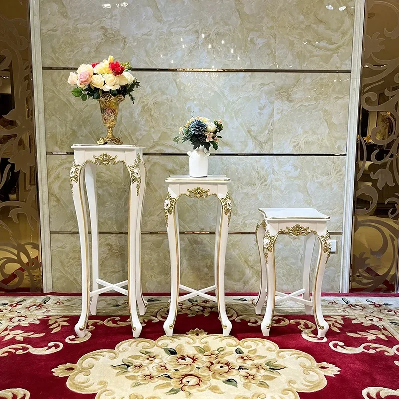 European living room luxury shelf flower table display stand neoclassical flower pot rack