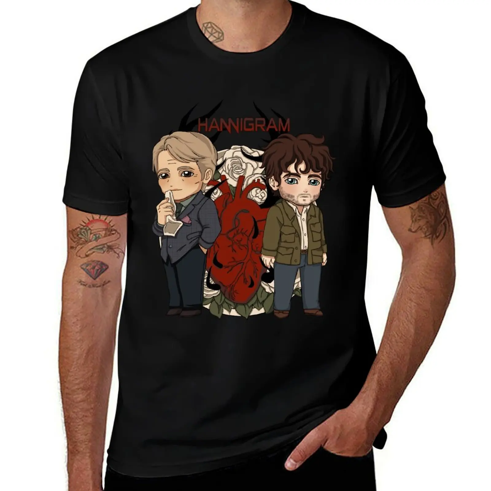 

Gift t T-Shirt Model Hannigram Movie Mads print shirt Mikkelsen T-Shirt HANNIBAL Fans custom Beautiful
