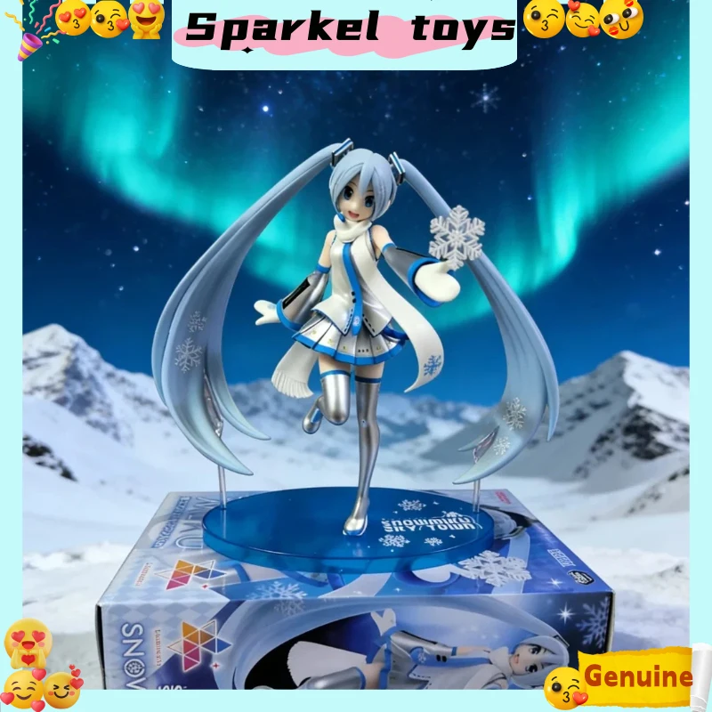 

В наличии Sega Vocaloid Hatsune Miku Snow Miku Sky Town ПВХ Фигурка Модель Коллекция Куклы Игрушки Персонаж Игрушка