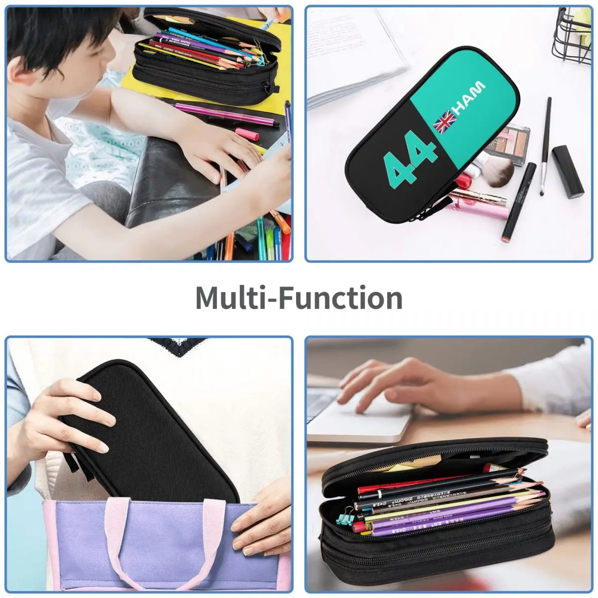 F1 Lewis Hamilton Mercedes AMG Pencil Cases Large Capacity Pen Bags Pen Box Pencil Pouch For Boys Girls Students Stationery