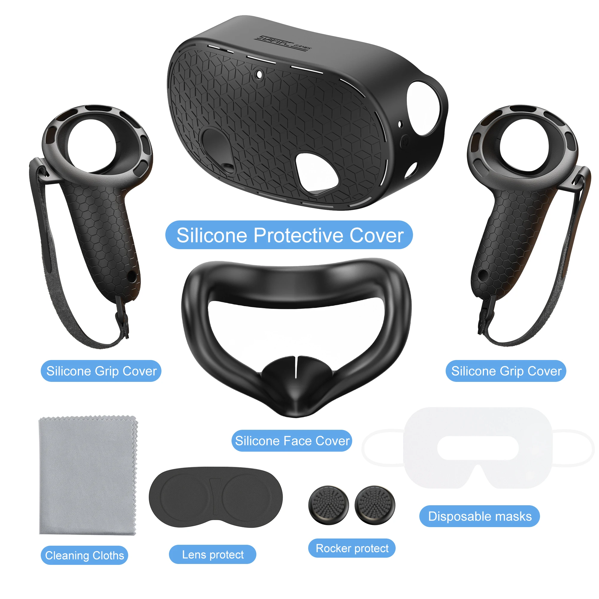 

Силиконовая маска для лица Meta Quest 3S, защита для ручки Quest 3S, гарнитура VR, комплект из 7 предметов, набор из 2 предметов, аксессуары для Quest3S