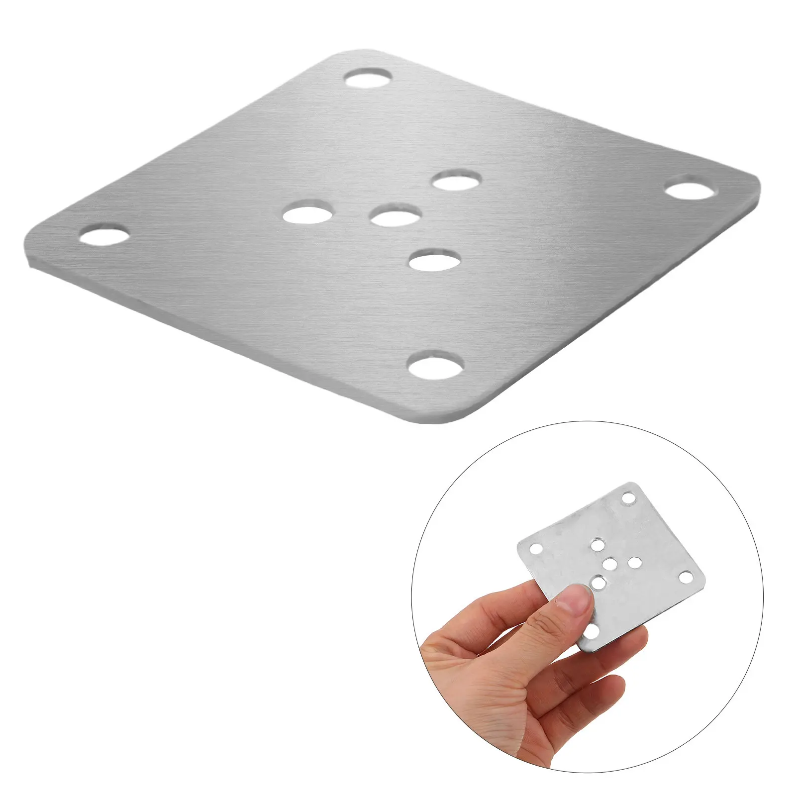 10Pcs Furniture Leg Pads Metal Bracket Plates 2.36x2.36 Flat Fixing Sofa Table Leg Attachment Hardware Dining Bed Repair
