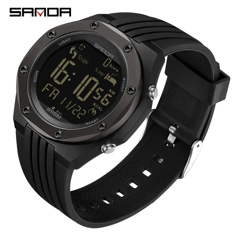 SANDA6117 mens watches Casual Sports Outdoor Military Waterproof Shockproof Automatic Rubber Quartz Clock Shock New luxury watch