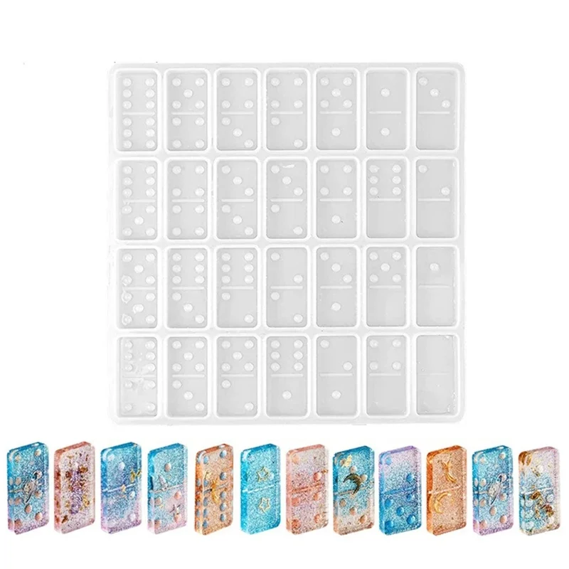 Dominoes Epoxy Resin Mold Dominoes Storage Box Silicone Mold DIY Crafts Jewelry Storage Case Holder Casting Tools