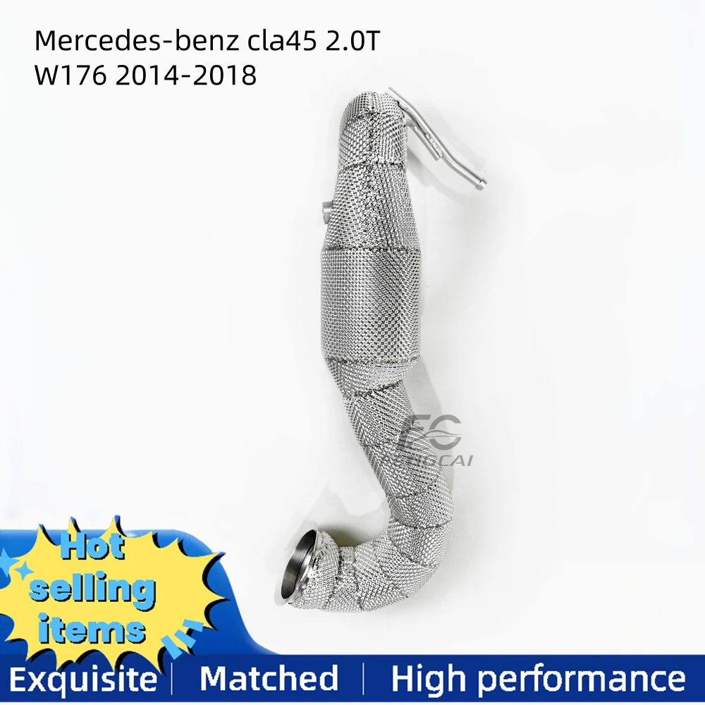 

High flow motion exhaust downpipe for Mercedes-Benz CLA45 2.0T W176 2014-2018 exhaust pipe system catalytic converter