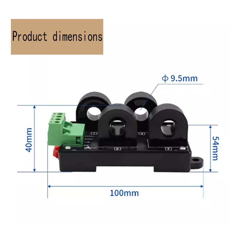 AC current mutual inductance sensor transmitter integrated AC0-50A detection true effective value to 485 acquisition module