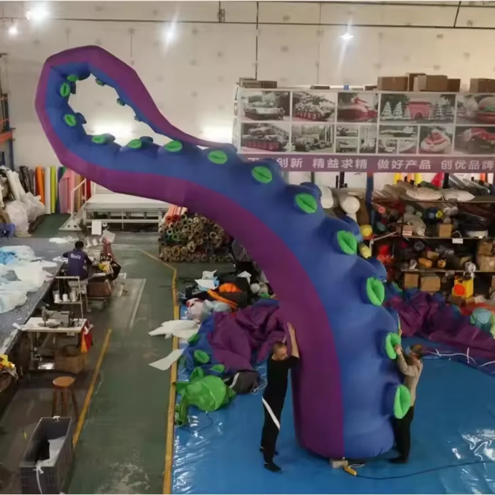 屋外ハロウィン巨大インフレータブルタコ触手人工ブローアップタコ腕脚、建物イベントステージパーティーデコレーション用