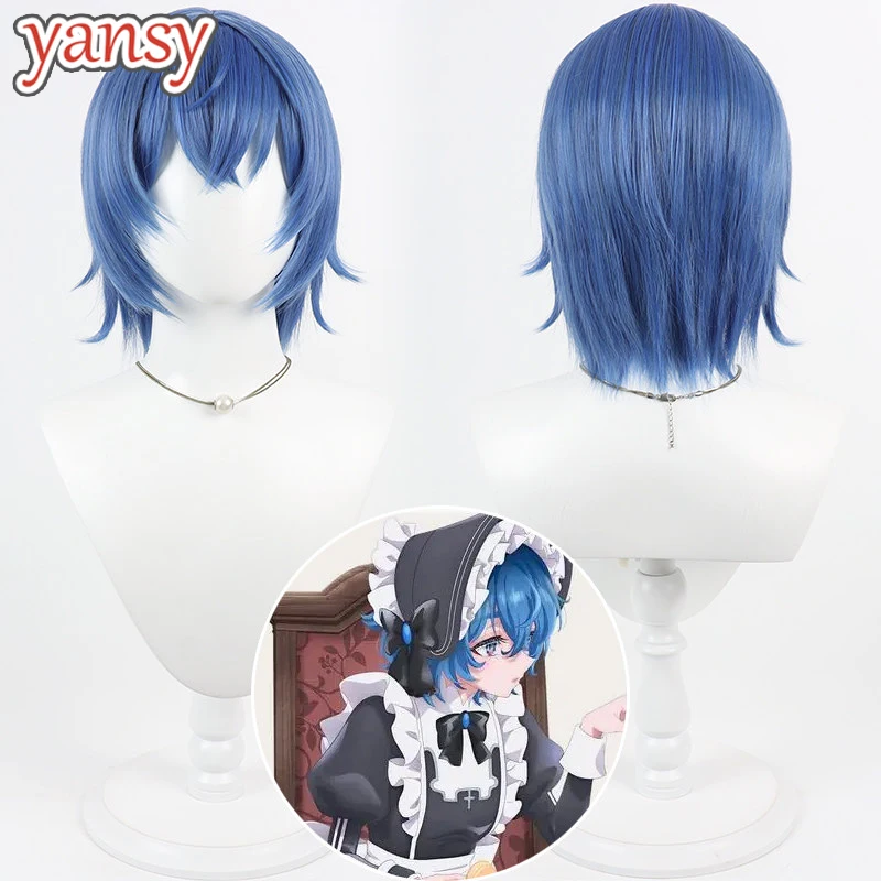 

Yansywig Synthetic Hair Aoi Cosplay Wigs Playing Death Game to Put Food on the Table Aoi Short Blue Mixed Wig Heat Resistant