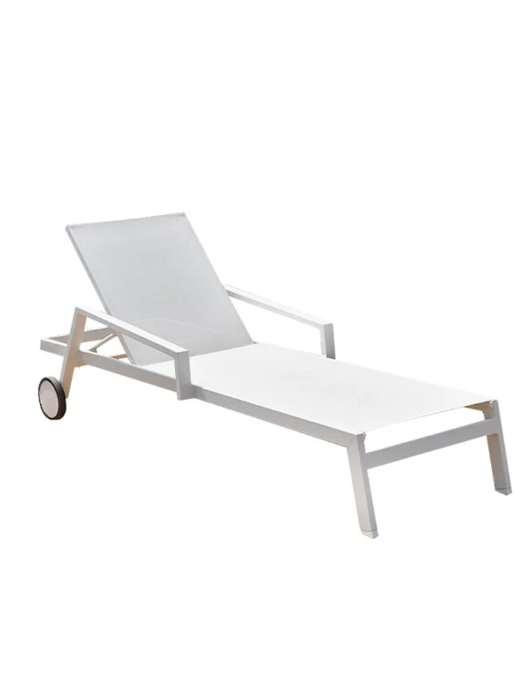jd-Swimming Pool Sunbed Aluminum Daybed Beach Sun Loungers Outdoor Furniture Outdoor Daybed Wicker Lounger Stretch  for Garden！