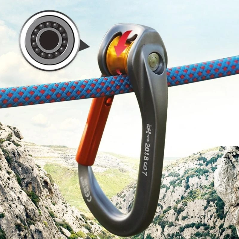 

Профессиональный карабин из алюминиевого сплава 20 кН D-образной формы, карабин для безопасности, зажим для альпинизма, открытый