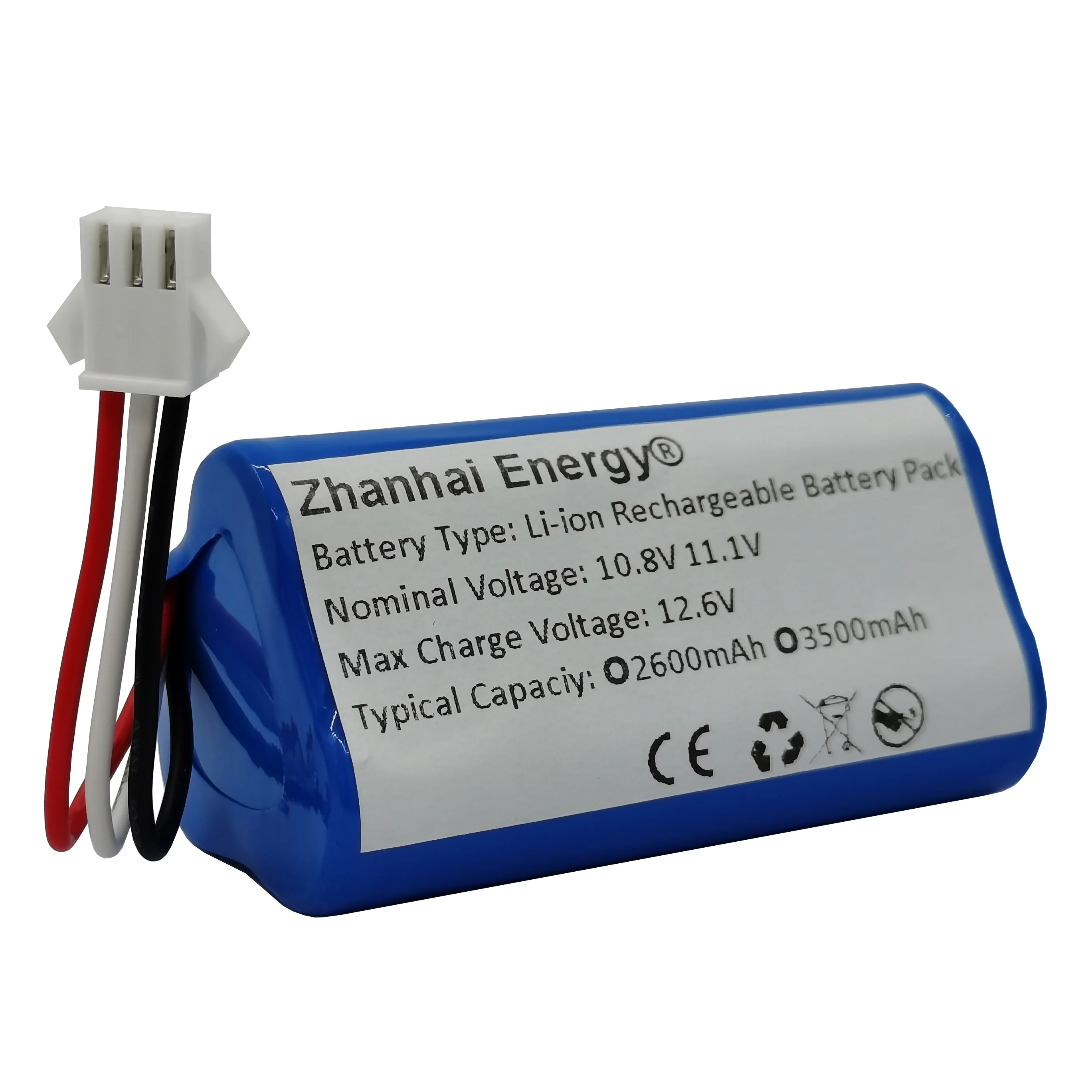 Bloco cilíndrico da bateria recarregável do li-íon de 10.8v 11.1v 2600mah 3500 para o vácuo d36a d36b d36c d36e da60 db35 do robô de ecovacs