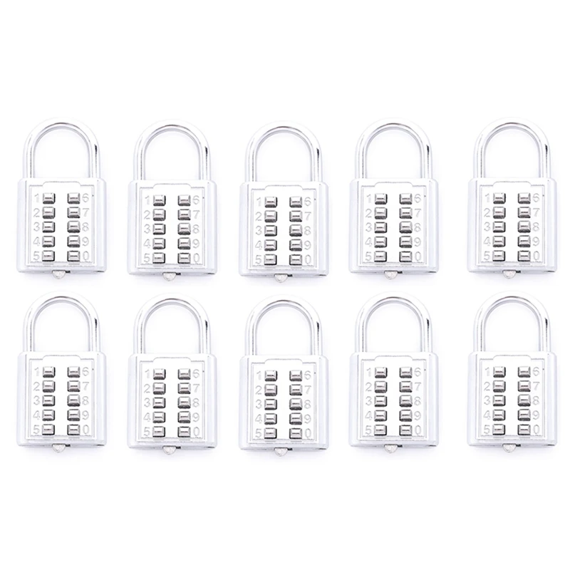 

LUDA 10X Anti-Theft Button Combination Padlock Digit Push Password Lock Zinc Alloy Security Lock Suitcase Luggage Coded Lock