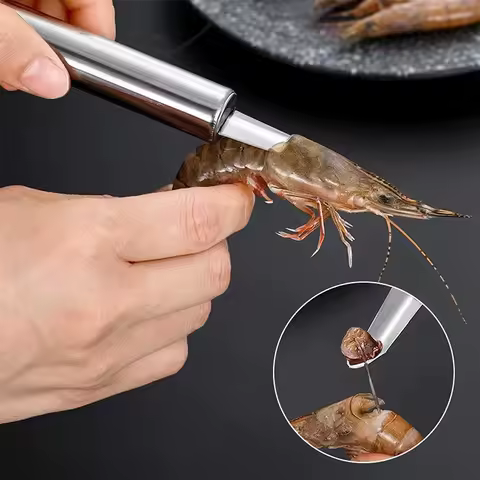 Stainless Steel Multifunctional Shrimp Peeler Manual Seafood Tool with Jujube Corer &amp; Lobster Sheller Kitchen Gadget for Easy Co