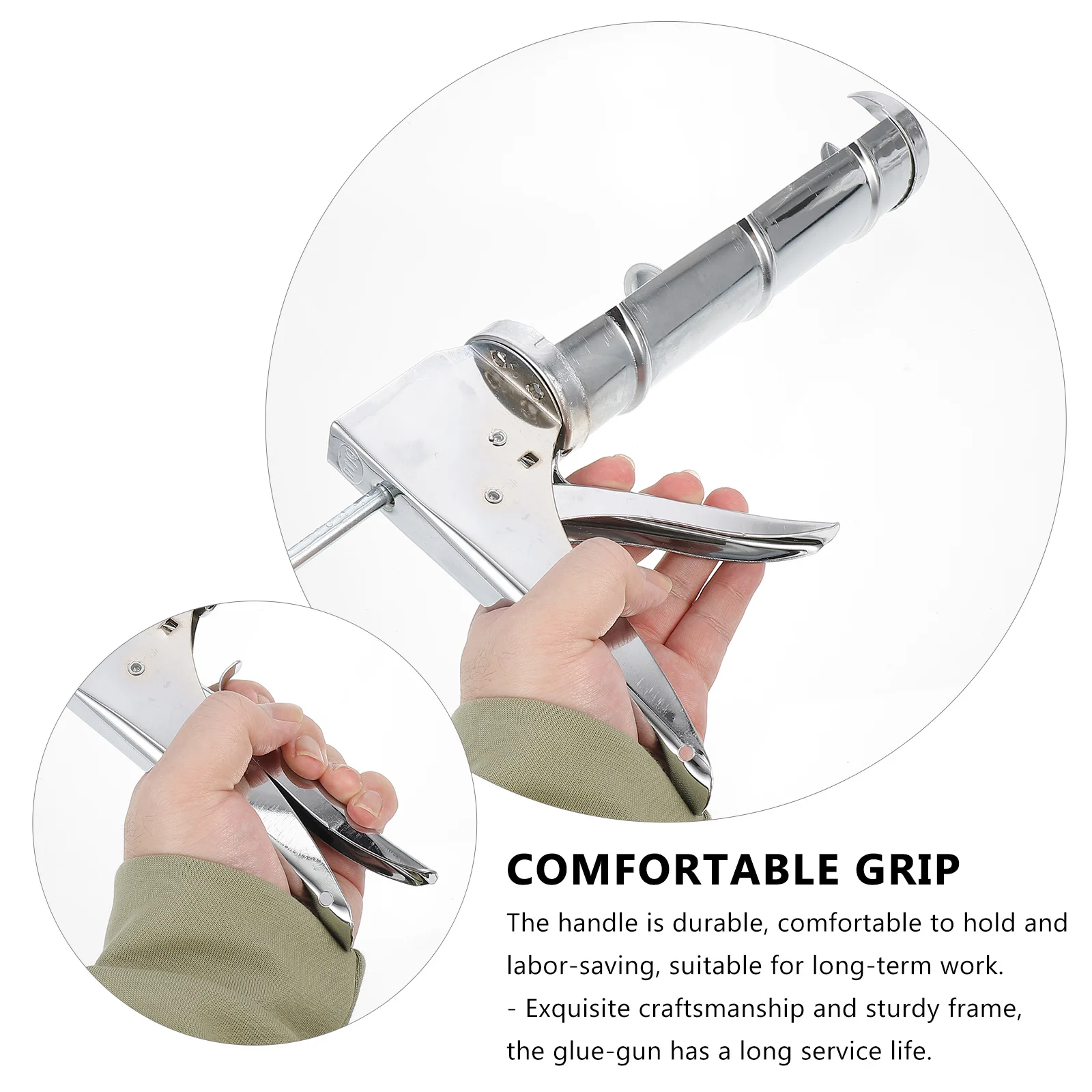 Pistolet do silikonu, wytrzymały aplikator do kleju, ręczny rozpylacz do silikonu do majsterkowania, narzędzie do dozowania kleju.