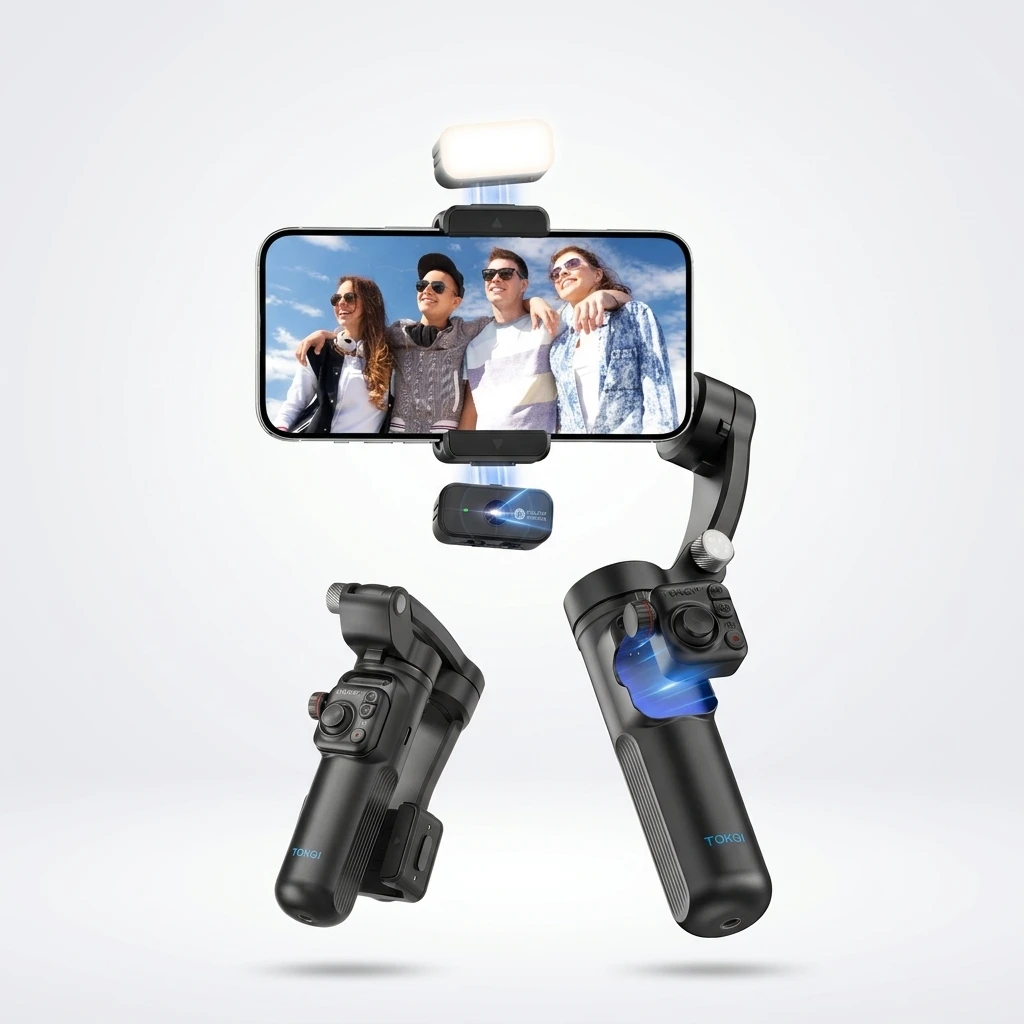 NEW TOKQI-M02  M02 Three-axis Stabilizer ligent Camera Head Multiple Tracking Modes Face Tracking