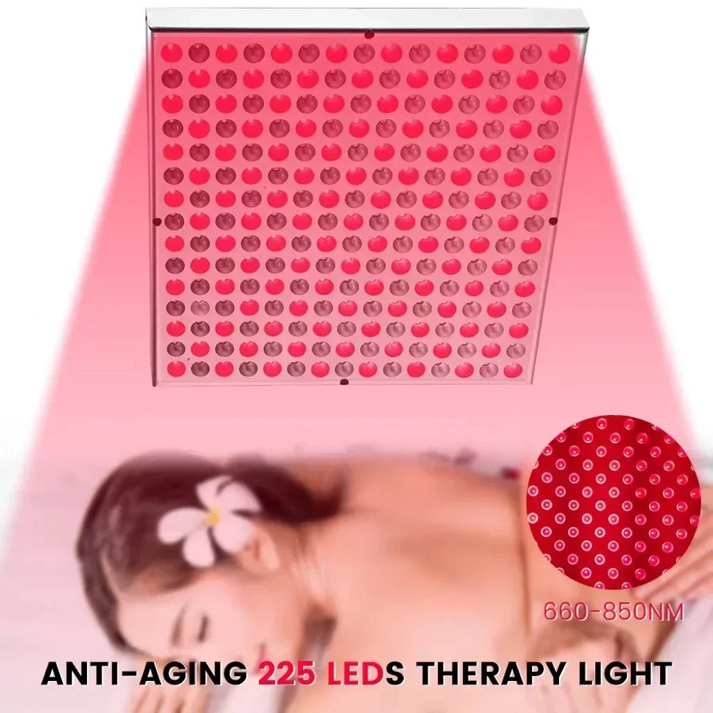 Red 225 LEDs Light Therapy Panel Lamp for Facial Anti Aging Skin Care Beauty LED Light Body Pain Relief Physical Therapy Tools