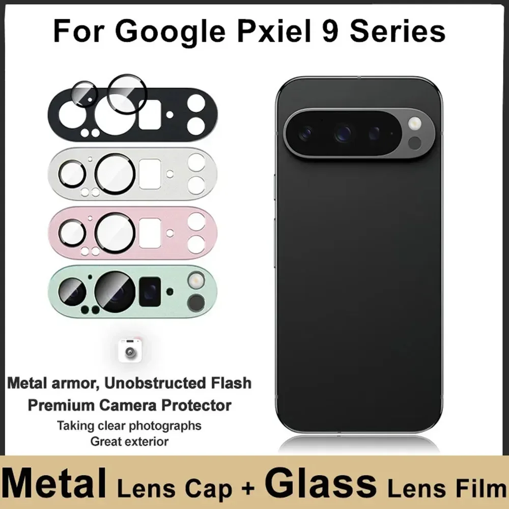 

Rear Metal Camera Bezel Cover Sticker for Google Pixel 10 9 Pro XL 8 7 Aluminum Alloy Lens 9H Tempered Glass Protector Ring Film