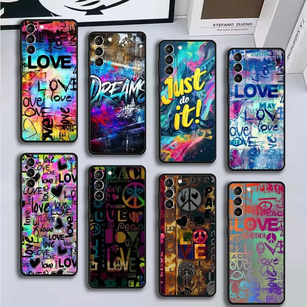 

Artistic color fashion font design Phone Case For Samsung GalaxyA13,21s,22,31,32,52,53,71,72,73,Soft Black Cover