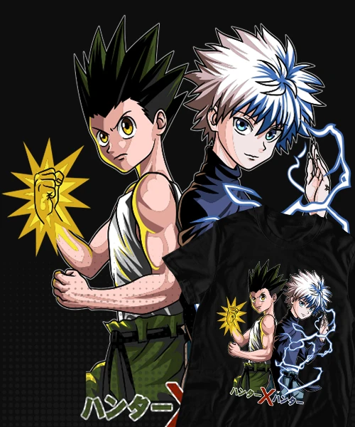 Anime T Shirt Japanese unisex Hunter x Hunter: Gon Freecss y Killua Zoldyck