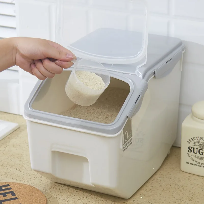 Household rice box, insect-proof and moisture-proof sealed rice tank, grain flour storage tank