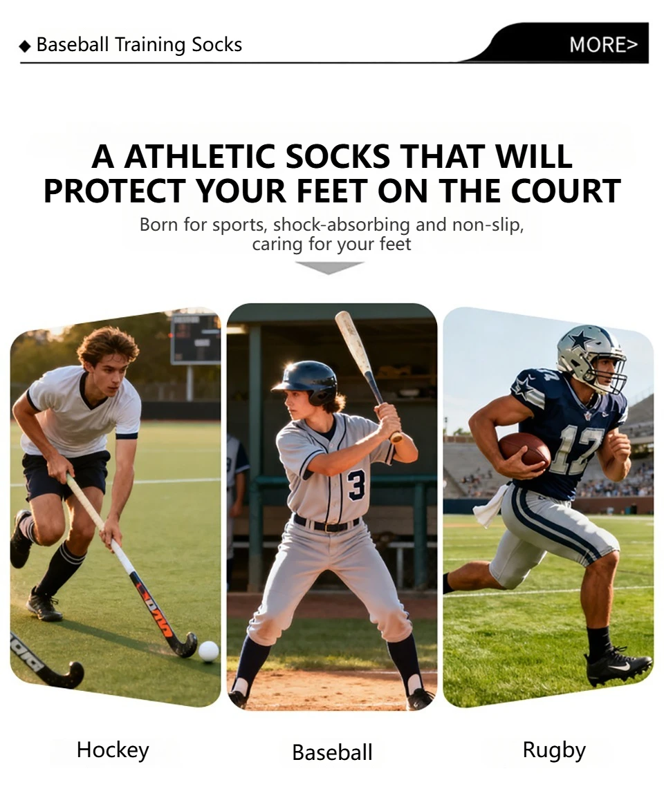 Loogdeel Professionelles Trainingsspiel, Sportsocken für Männer und Frauen, lange Länge, High-Top-Fußball-Softball-Socken, lange Socken – Detail 3