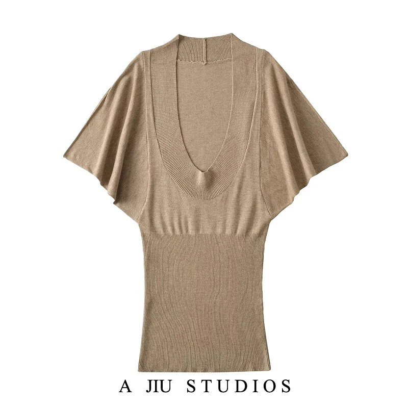 

Sexy Knitted Dr Women's Lazy Yoga Cover up Waist Cinched Slimming ort Skirt Batwing Sve Large U Ne Dr