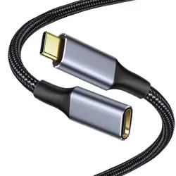 100W PD Fast Charging Cable Male to Female Data Line 4K@60HZ Video Cord 10Gbps USB 3.1 Gen 2 Type C Extension Cable For Laptop
