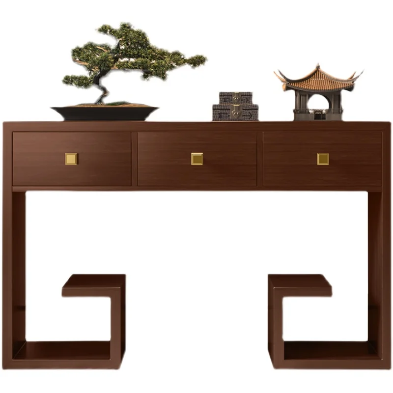 

New Chinese style solid wood foyer table with Zen intention entry plan