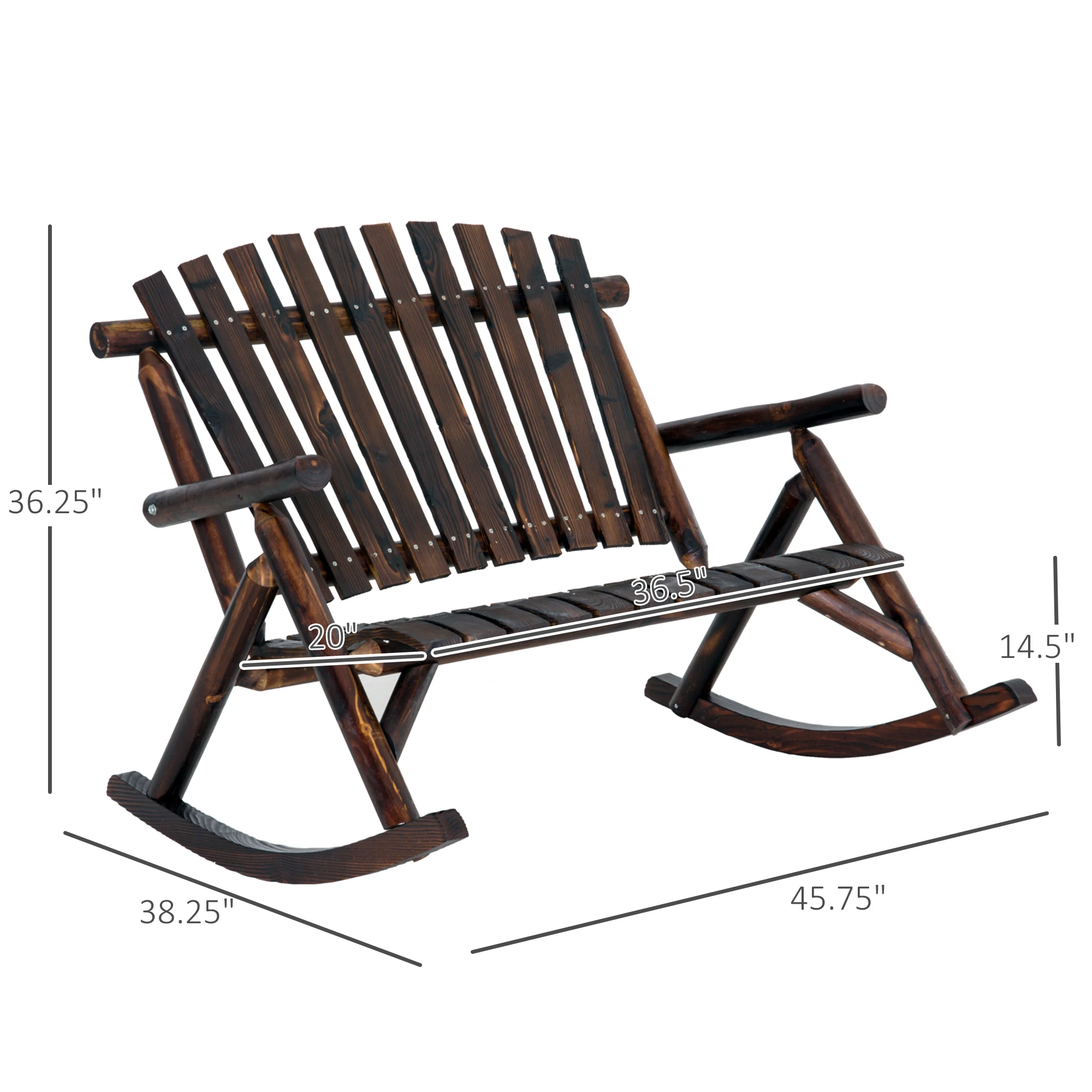 Dubbele houten schommelstoel v - Outdoor Furniture Metal Chairs recensie en prijs