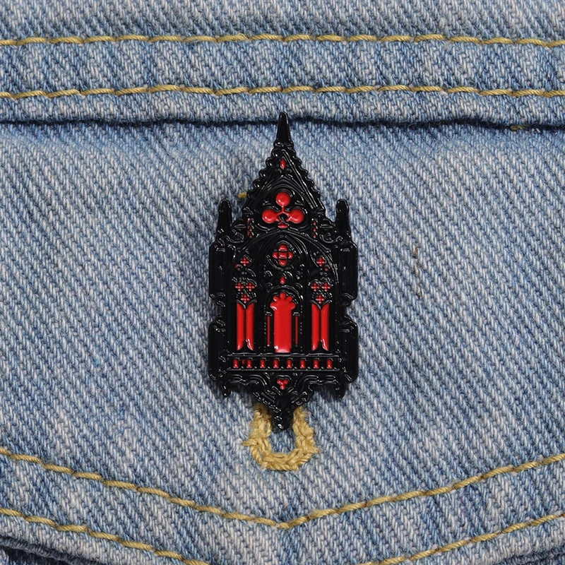 New Magical Church Hard Enamel Pin Gothic Mysterious House Lantern Metal Badge Brooch Backpack Clothes Jewelry Lapel Pin Gift