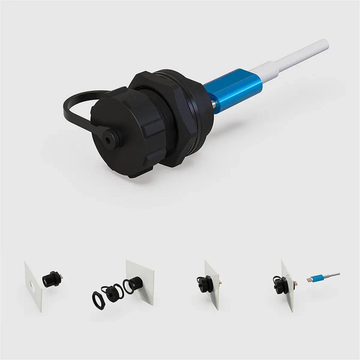 5 Pack Waterproof USB Type-C Female to Female Panel Mount Connector