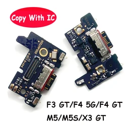 Porta de Carregamento USB Board, Cabo Flex, Peças Conector, Módulo Microfone, Xiaomi Poco F3, F4, X3, X4, GT, M5, M5S