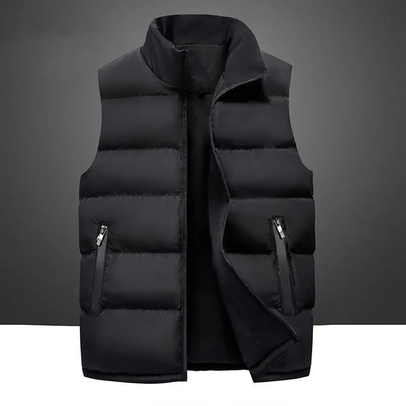 

Men's Oversized Casual Jaet Autumn Winter 2024 Trendy Korean Sle Vest Middle-aged down Cotton Jaet Outerwear