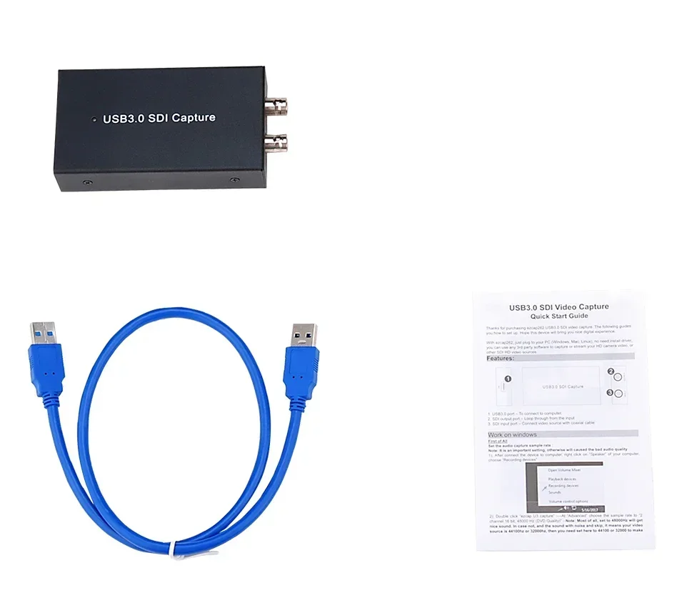 Ezcap262 USB 3.0 Full HD 1080P 60fps SDI Video Capture Card Game record Live Streaming Broadcast for SDI Camera Camcorder TV Box