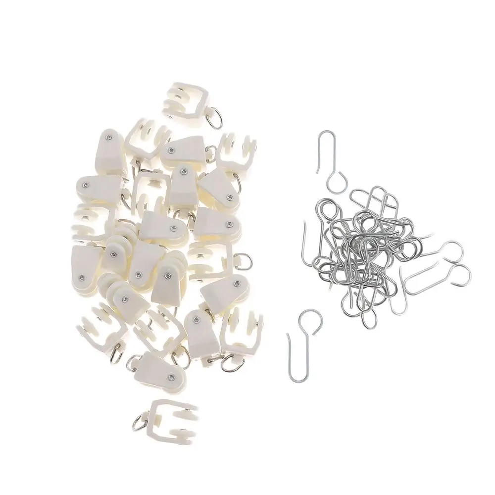 الجانب جدار الستار المسار الأجهزة مجموعة البلاستيك الستار المسار مجموعات سقف معدني الستار المسار المسار بكرات لمسار السقف #1