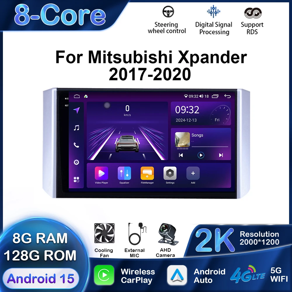 Car Multimedia Player For Mitsubishi Xpander 2017-2020 Android GPS Navigation Carplay Auto Stereo Radio Stereo DSP 2Din WIFI