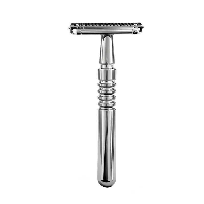 Stainless Steel Shaving Shaver with Stand for Man Dual Half One Blade Safety Razor Kit