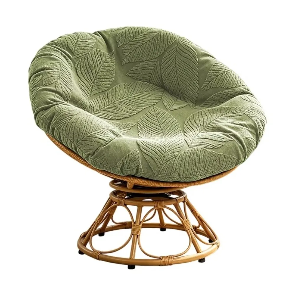 Stretch Jacquard Papasan Chair Cover Single Seat Size 110-120cm Diameter Round Saucer Chair Slipcover Thickened Fabric