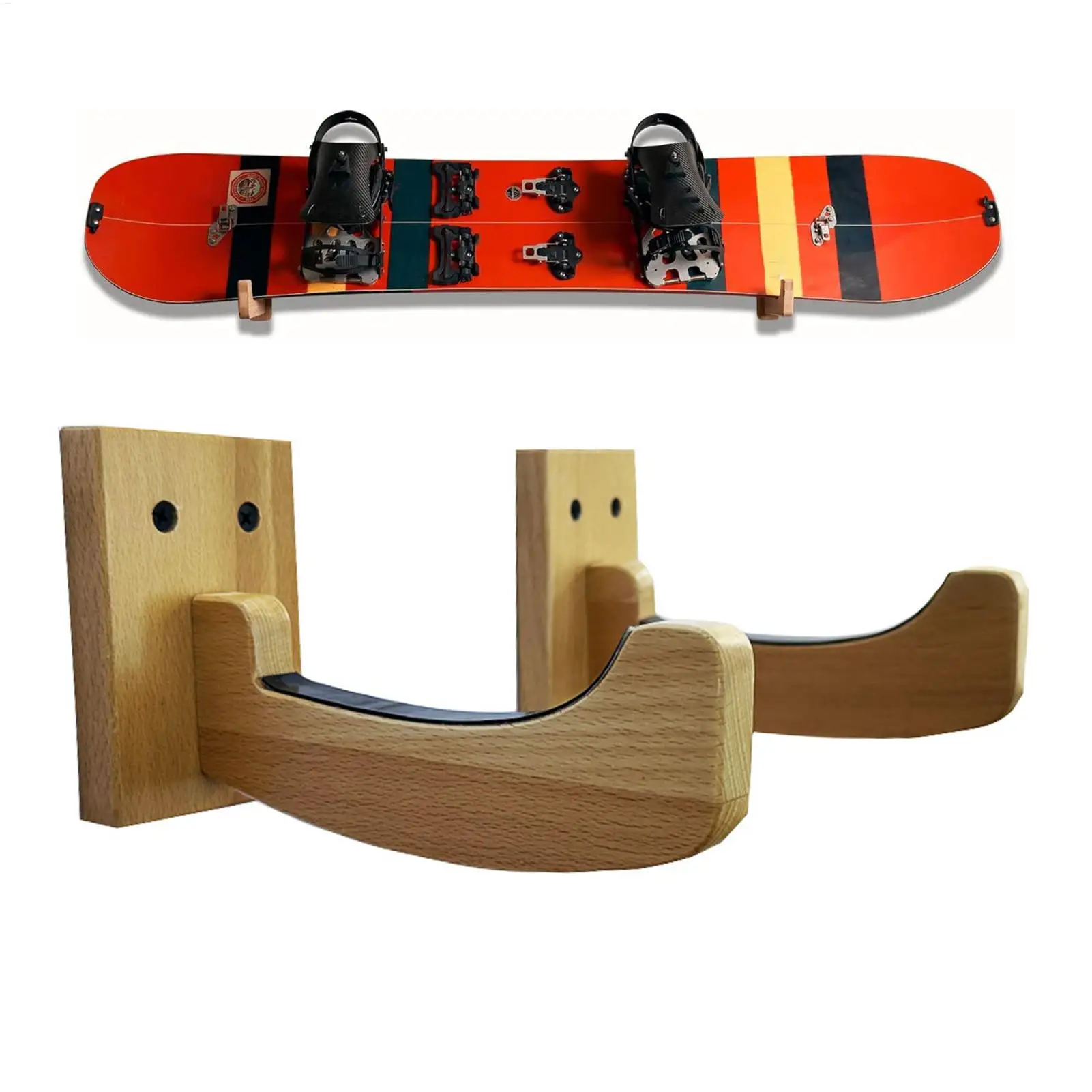 Holz Snowboard Display Organizer Wand montiert Surfbrett Lagerregal Surfbrett Wandhalterung Skateboards Wandregal