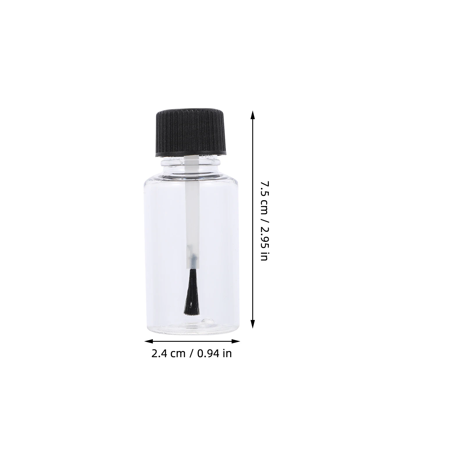 

20pcs Empty Nail Polish Bottles 20ml Black Cap PET Plastic DIY Refillable Nail Art Supplies Container with Brush
