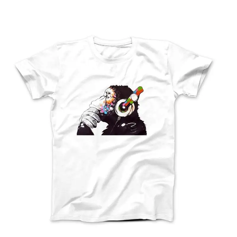 Banksy DJ Thinker Monkey Street Art T-shirt