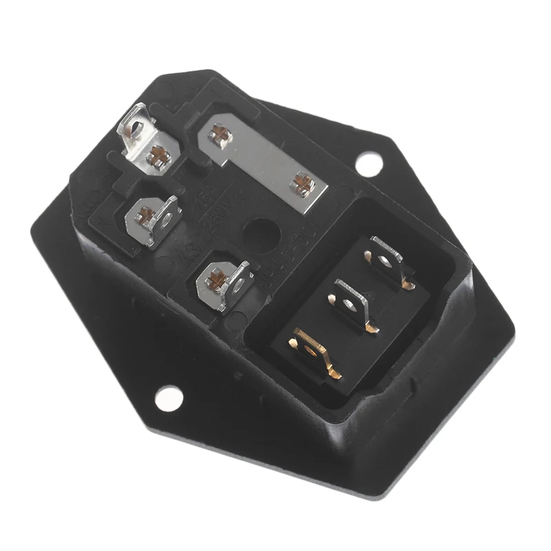 10A 250V 3 Pin IEC320 C14 Panel Mount Plug Adapter Inlet Male Plug Power Socket with and