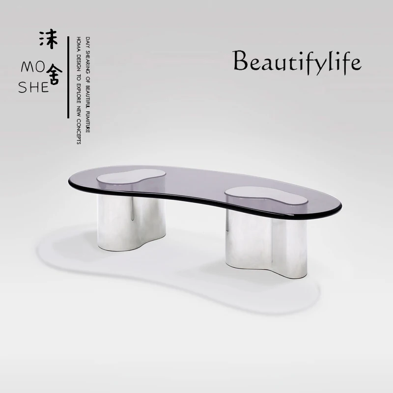 Nordic creative designer special-shaped acrylic coffee table simple living room high-end new home