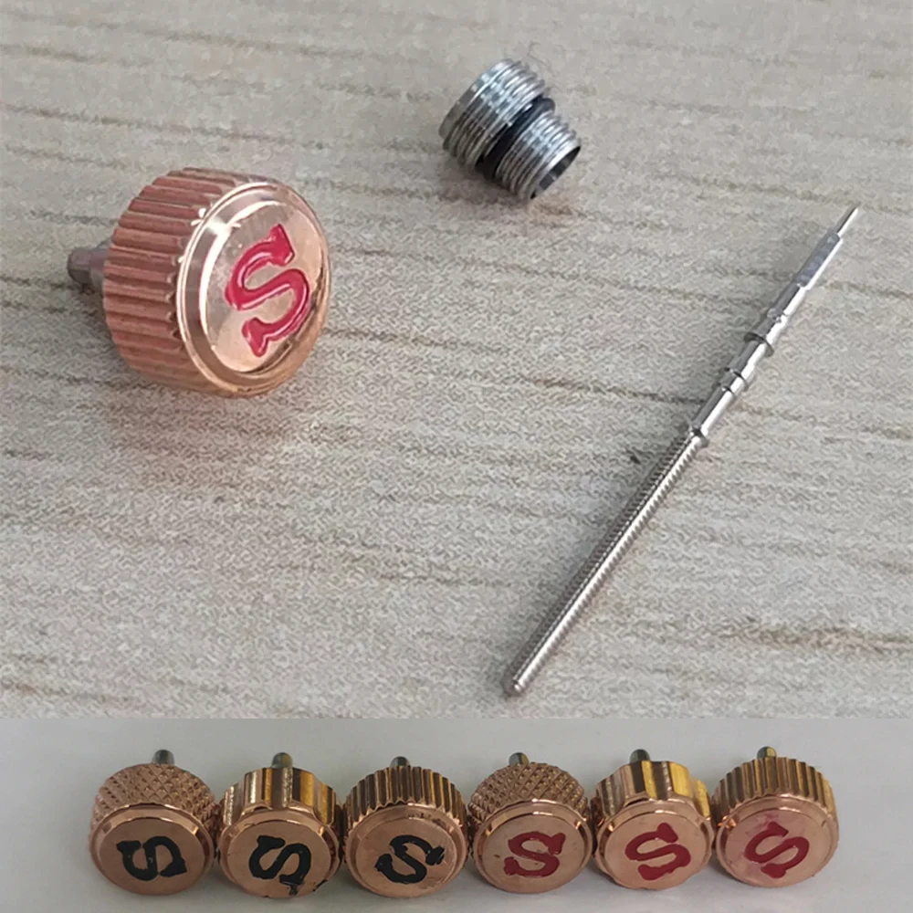 

Rose Gold Stainless Steel Watch Crown For NH35 NH36 NH34 4R35 4R36 7S26 SKX007 SKX009 Movement Watch S Crown with Winding Stem