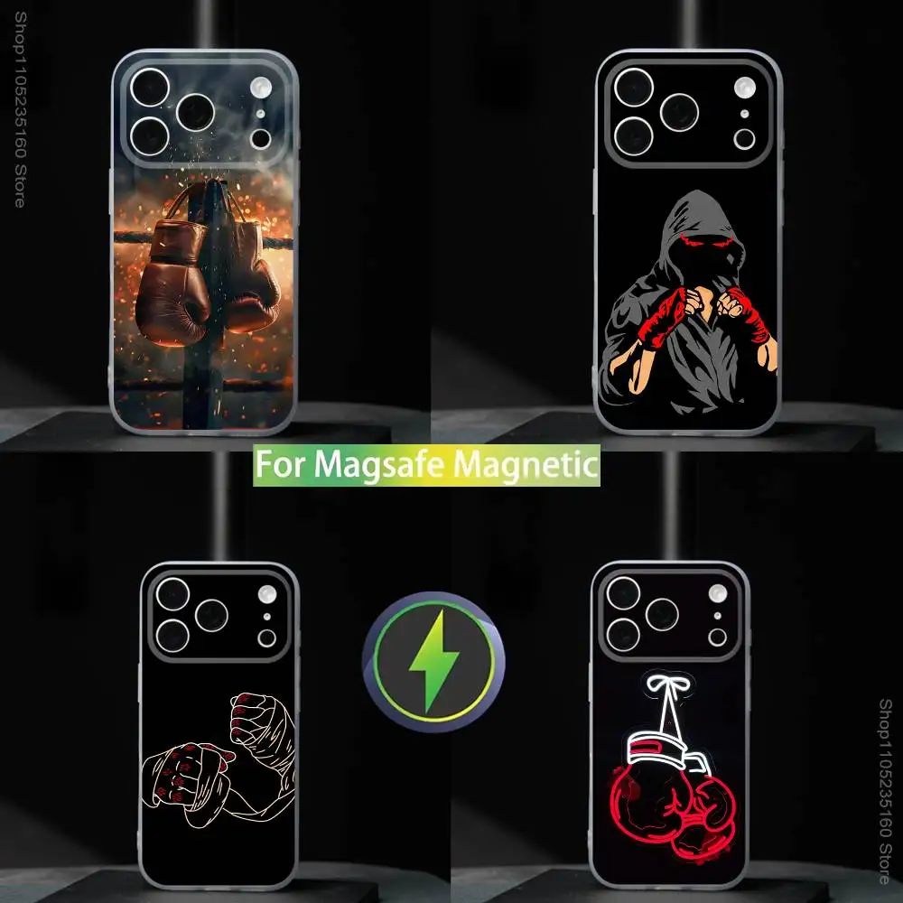 

Боксерские перчатки для упражнений для iPhone 17,16,15,14,13,12,11,Pro,Max,Plus,Mini,SE4,E Магнитный чехол для беспроводного телефона Magsafe