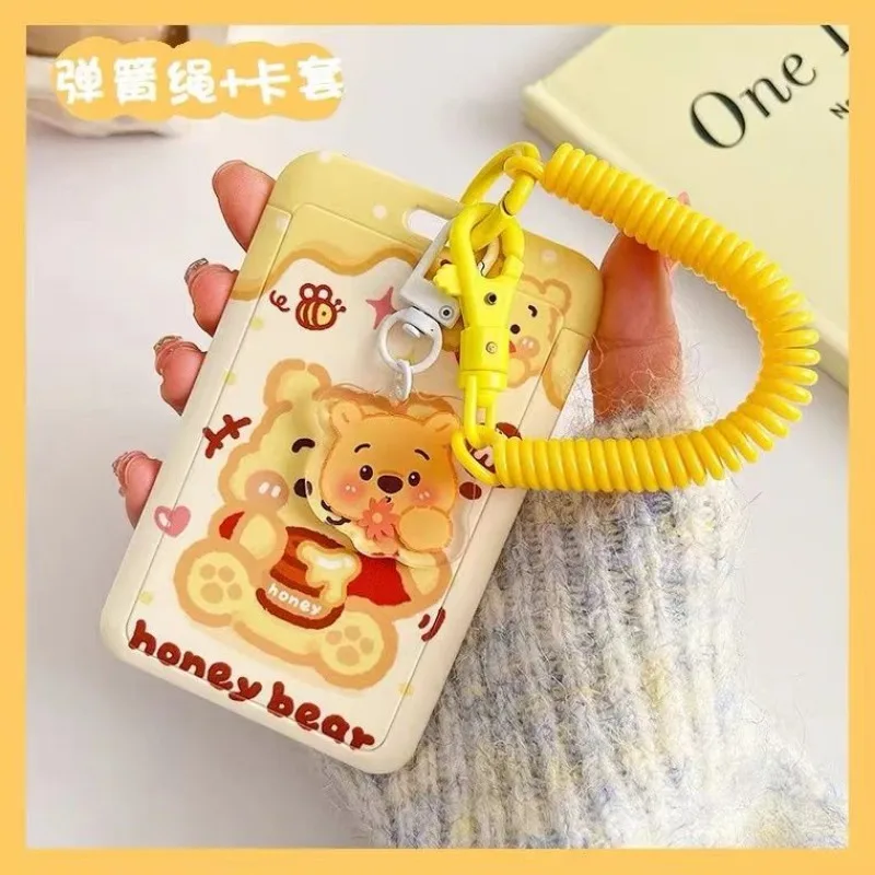 Disney cute cartoon pattern Winnie the Pooh new men and women bus subway cute keychain protective cover animation peripherals