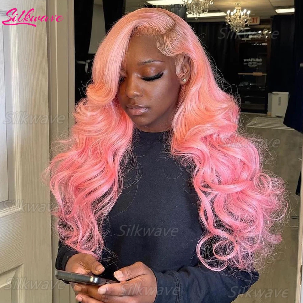 

Silkwave Розовый парик Человеческие волосы Объемная волна 13X4 13x6 HD Прозрачный парик фронтальной части шнурка 36 дюймов Свободная волна Розовый цветной парик для женщин