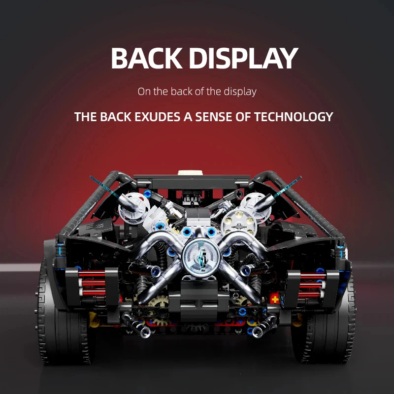 1828PCS Bat Car Building Blocks Technology Supercar Car Model Bricks Set With Light Kids DIY Educational Toys Desktop Deco