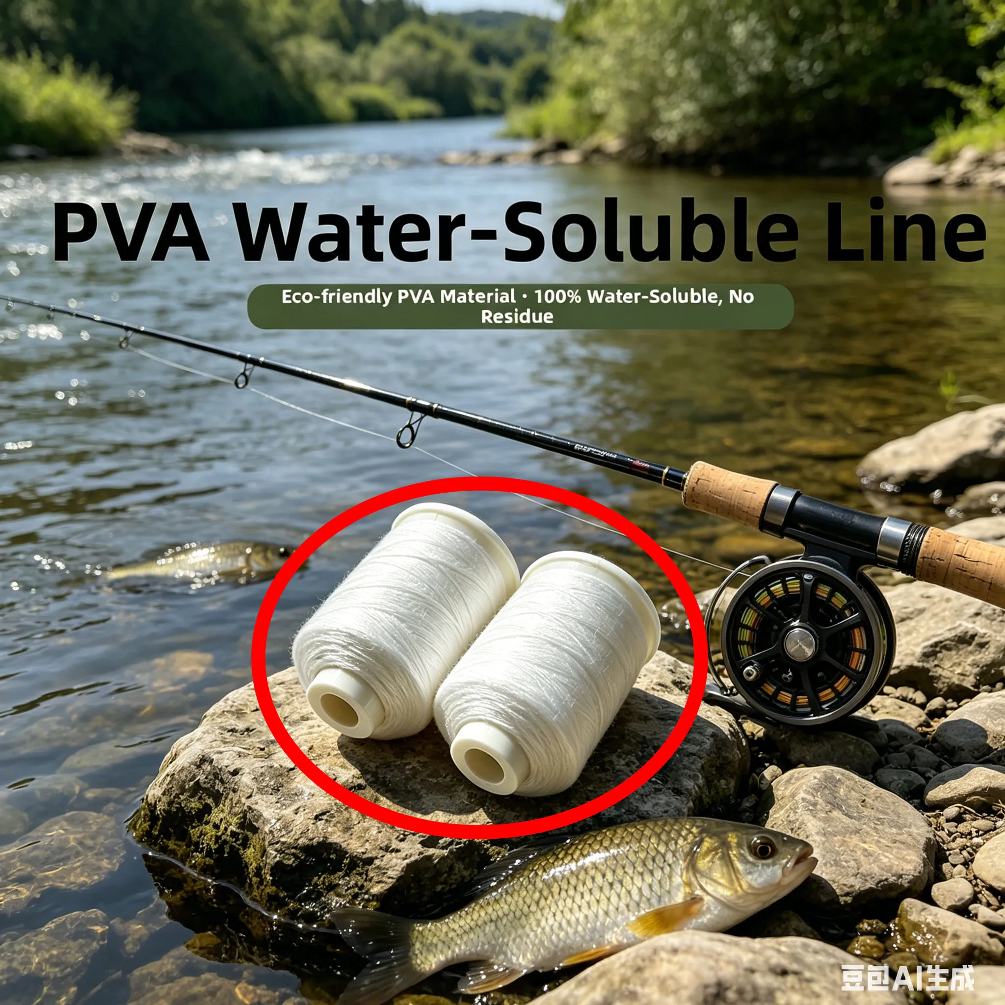 

1 шт. водорастворимая нить 202/402 PVA, экологически чистая, не оставляющая следов, для связывания приманок и вязания мушек