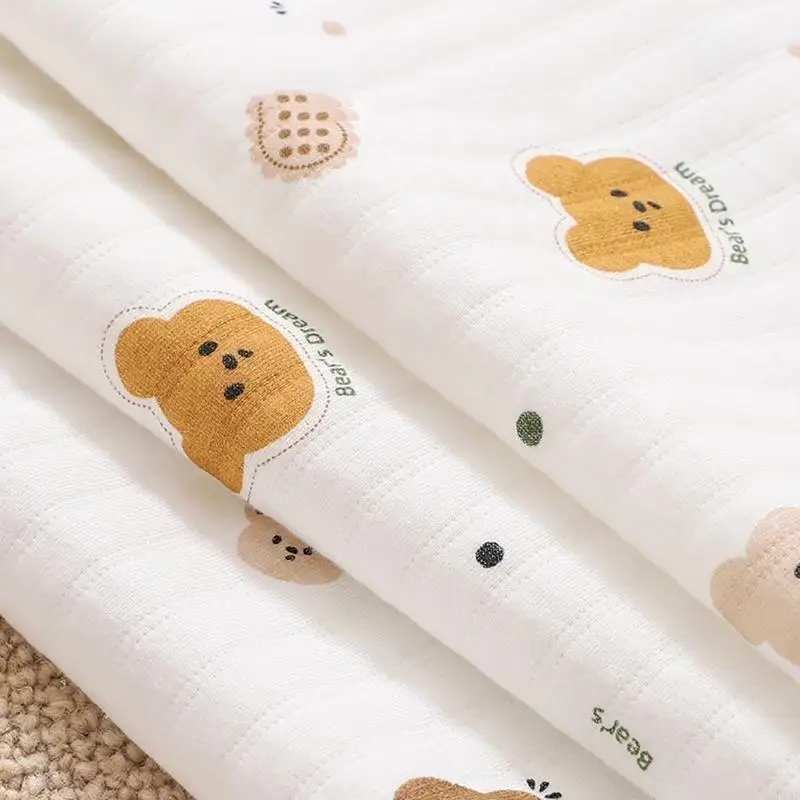 F19F Soft and Breathable Baby Fitted Sheet Cotton Cot Bed Cover Printed Changing Mat Cover Protectors Bedding Stuff